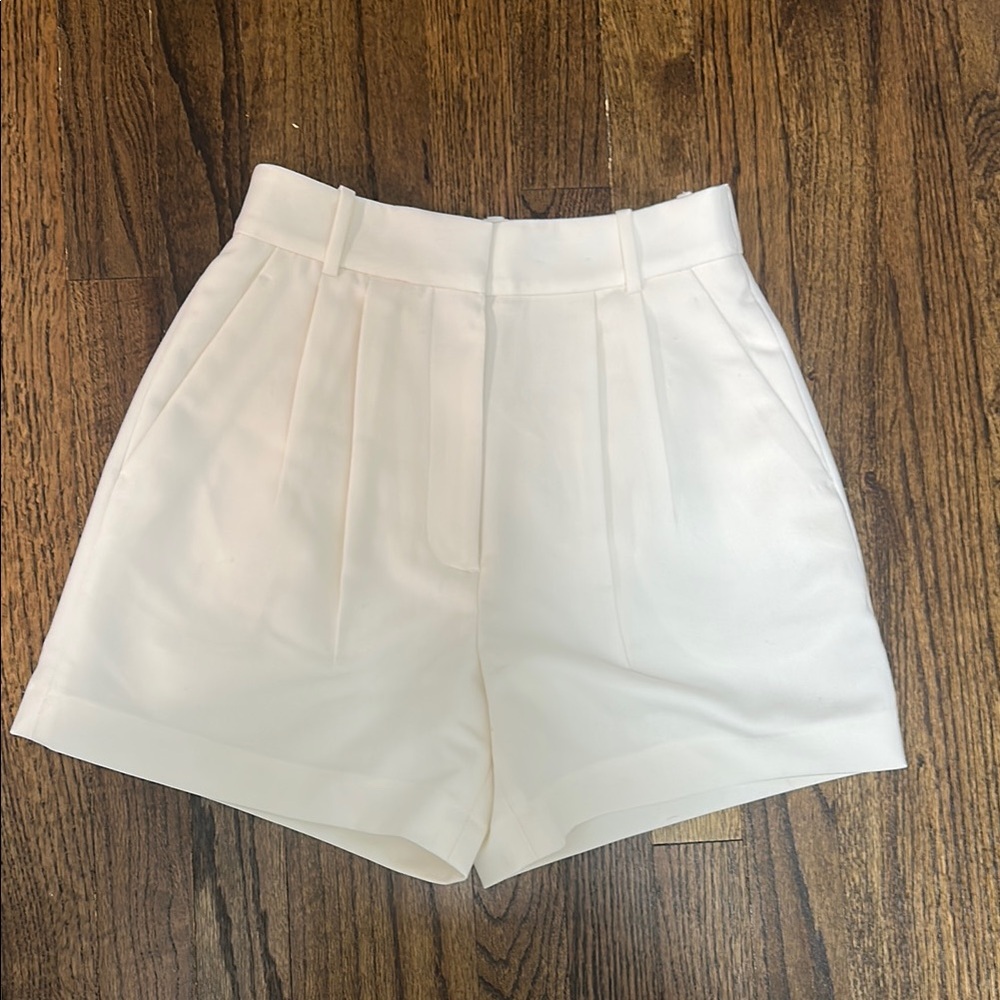 Cream trouser shorts